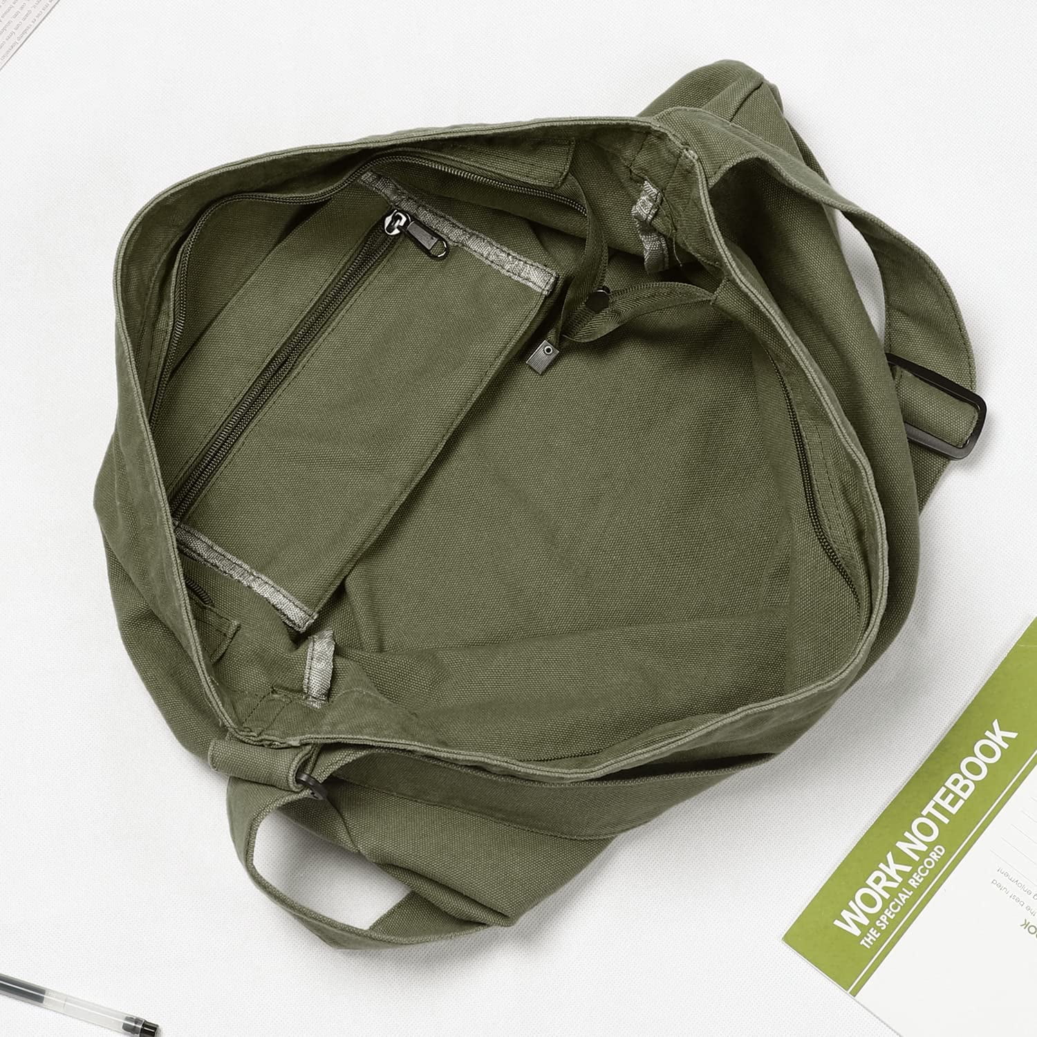 Canvas Hobo Bag, Shoulder Bag Unisex Canvas Crossbody Bag with Zipper and Adjustable Strap Handbag Large Tote Bag