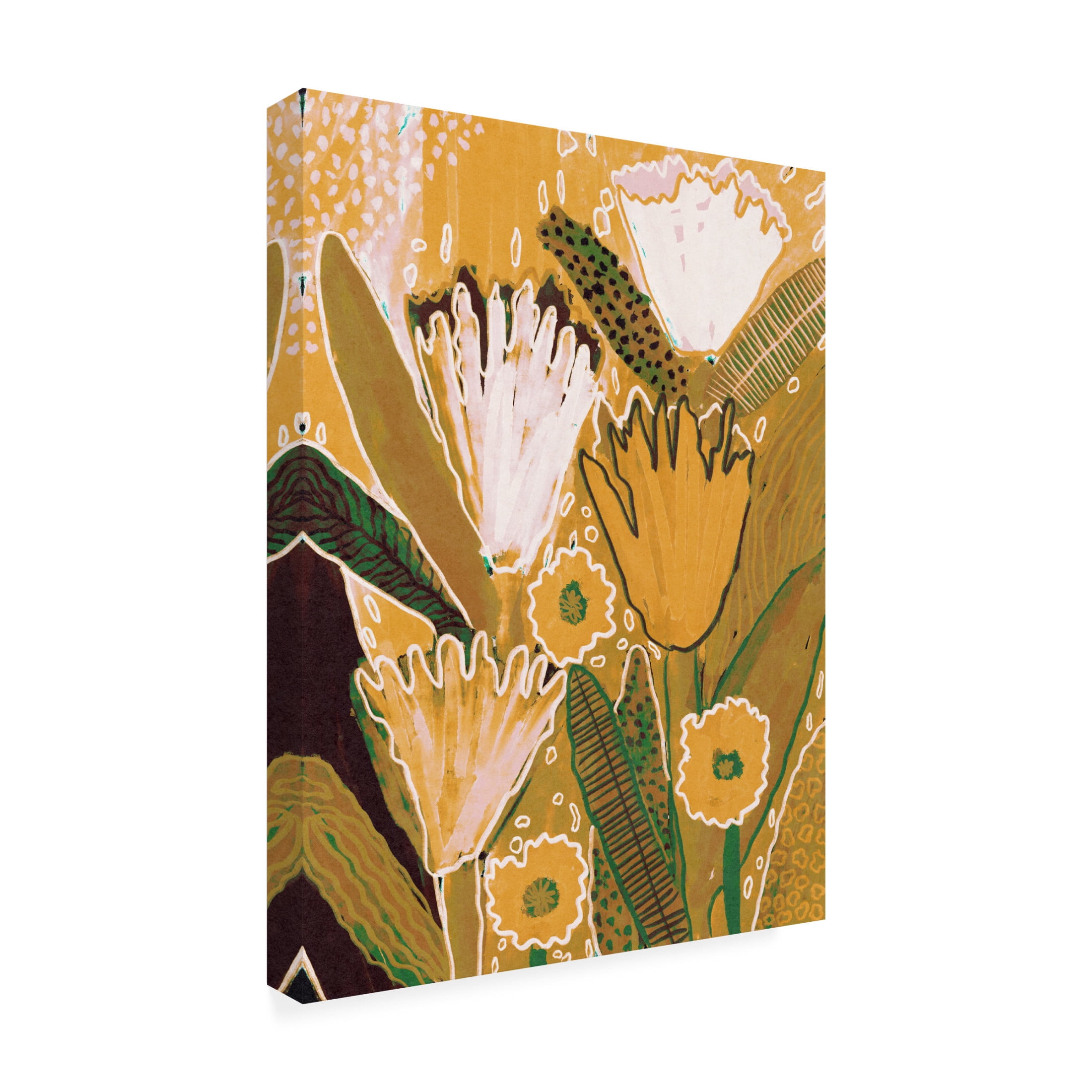 Trademark Fine Art Alisa Galitsyna  Magic Wildflowers / Yellow a Green Canvas Wall Art