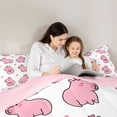 thumbnail image 4 of Manfei Kawaii Heart Print Twin Comforter Sets,Cute Capybara Bedding Set,White,Pink Reversible,2-Piece,1 Comforter and 1 Pillowcase, 4 of 7