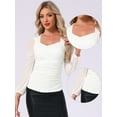thumbnail image 2 of DARING DIVA Women's Long Sleeve Slim Fit Dressy Casual Wrap Tops XL White, 2 of 6