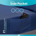 thumbnail image 5 of DREAMCARE - Bed Sheets Set - California King Size Sheet with Side Pocket - 4pcs Set, 15 inches, Navy Blue, 5 of 7