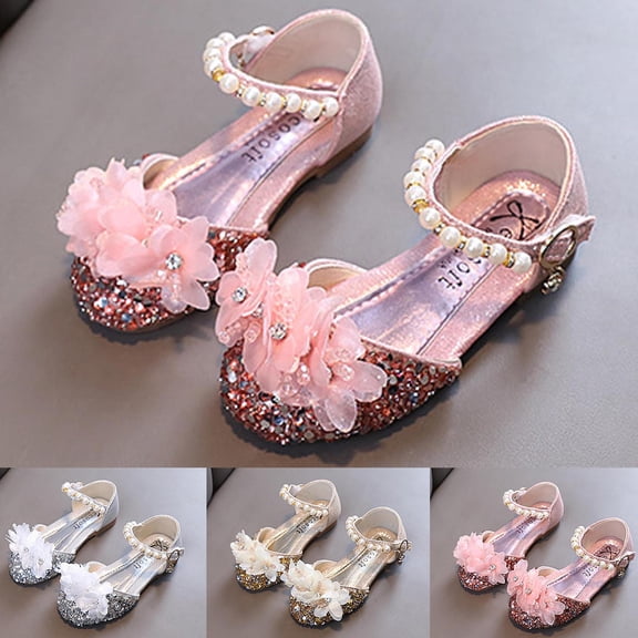CAIXIA Dress Sandals for Girls Girls Sandals High Heel Strappy Ankle Strap Dress Shoes for Little Big Kids In Wedding Party Daddys Valentine Baby Dress Shoes,8.5-9 Years