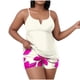 thumbnail image 2 of Trajes de baño Amzcrzy Tankini para mujer, traje de baño mujer de gran tamaño, informal, de color sólido, camiseta sin mangas dividida con cojín en el pecho, conjunto de traje de baño rosa fuerte, XL, 2 of 6
