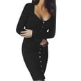 thumbnail image 2 of Idoravan Women's Dress Clearance Summer Women Sexy Long Sleeve Casual Party Nightclub Slim Cocktail Dress, 2 of 9