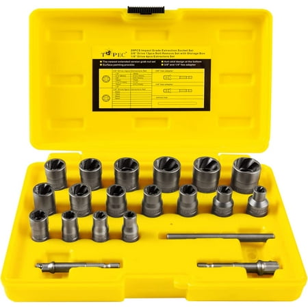 

20Pcs Extended Version Bolt Extractor Set Impact Bolt & Nut Remover Set Made by TOPEC EET8036