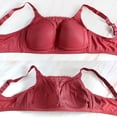 thumbnail image 3 of Alun Post Care Bras with Lace Trim Seamless Comfort Wireless Support and Side Pockets for Prosthesis Lightweight Soft No Padded and Implant Bralettes Red 75B, 3 of 3