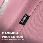 PIC AUTO Car Seat Cover - Sparkly Glitter and Pink Leather, Waterproof Front Seat Covers for Girls & Women, Airbag Compatible, Universal Fit