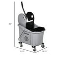 9.5 Gallon (38 Quart) Mop Bucket with Wringer Cleaning Cart, 4