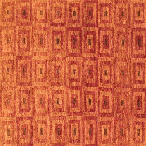 Ahgly Company Indoor Square Abstract Orange Contemporary Area Rugs, 4' Square