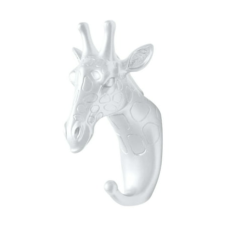 

Closet Organizers and Storage Creative Non-punch Coat Hook Sticky Hook Decorative Hook Creative Animal Head Wall Hanging Deer Head Hook White