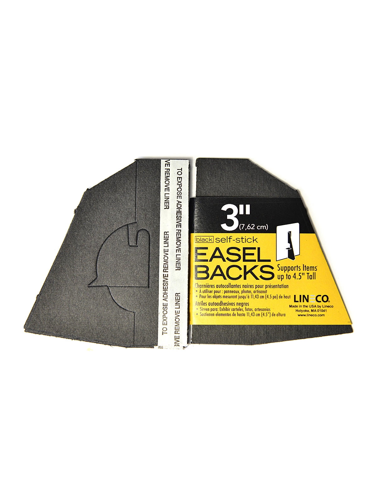 Self Stick Easel Backs black, 3 in., pack of 5 (pack of 3)