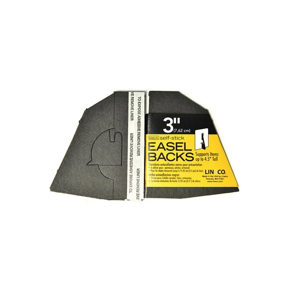 Self Stick Easel Backs black, 3 in., pack of 5 (pack of 3)