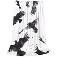 thumbnail image 2 of Fotbe Monochrome Flying Ravens Manta de Franela Acolchonada con Estampado, Súper Suave y Esponjosa, Extra Grande para Sofá, Cama, Uso Todo el Año-60"x50", 2 of 7