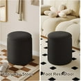 thumbnail image 2 of Black Velvet Ottoman with Storage Set of 2, Round Storage Ottoman Foot Rest, Black Makeup Vanity Chair, Small Vanity Stool with Storage, Pouf Ottomans for Living Room, Bedroom, 2 of 15