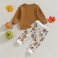 thumbnail image 5 of XXWXYD Baby Toddler Pumpkin Outfit Set - Cute Waffle Knit Long Sleeve Crewneck Sweater Top & Pants Fall Winter for Boy Girl, Warm Halloween Pa𝐫𝐭y, 5 of 9