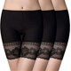 thumbnail image 1 of Pantalones cortos de mujer ZHAOCHENG Pantalones de seguridad de encaje elástico negro paquete de 3, 1 of 5