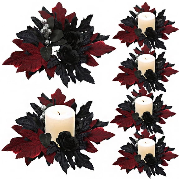 sruoe Halloween Decorations, Indoor Halloween Decor, Halloween Decor, Tabletop Decoration, Fall Wreaths, Holiday Decor, Artificial Wreaths,Halloween Candle Wreath