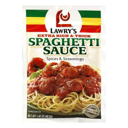 Lawry's Lawrys Spices & Seasonings Extra Rich & Thick Spaghetti Sauce, 1.5 OZ (Pack of