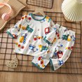 thumbnail image 2 of Zwiiyzr Cotton Pajamas for Toddler Boys & Girls Unisex Baby Clothes Long Sleeve Crewneck Fall Winter 2-Piece Outfit 6M-11Y White, 2 of 3