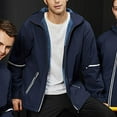 thumbnail image 4 of Donemore Men's Fleece Lined Hooded Windbreaker with Reflective Strips & Zipper Pockets Water-Resistant Outdoor Casual Jacket, 4 of 4