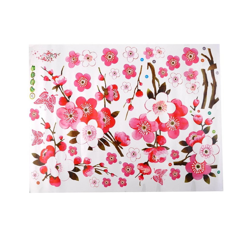 Wall Sticker Peach Blossom Pink Lobby Living Room Bedroom Decal removable