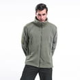 thumbnail image 6 of IYTR Men's Fleece Jackets Solid Color Long Sleeve Jacket Zipper Stand-up Collar Fleece Thickened Warm Sports Jackets with Pocket Green XXL, 6 of 6
