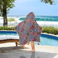 thumbnail image 3 of Yayeee Kids Hooded Towel with Hand Pockets Beach Soft Absorbent Bath Wrap 50 x 23.5 inch, Colorful Mandala Pattern, 3 of 5