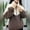 Coffee women fall winter jacket a1, variant on Women Fall Winter Collared Long Sleeve Zip Up Jackets Fuzzy Fleece Warm Casual Blazer Cozy Outwear Loose Plus Size Windbreaker Outerwear, Green 2XL