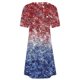 thumbnail image 4 of Vestido Corto para las Mujeres Cuello Redondo Manga Corta Impresa Suéter, Moda Casual Estilo Línea, 4 of 6