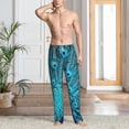 thumbnail image 4 of Salouo Beautiful Blue Peacock Print Pajama Pants for Men, Lounge Pants Elastic Waistband Casual Men's sleepwear Loungewear Sleep Pajama Pant -Large, 4 of 7
