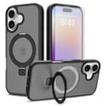thumbnail image 1 of Asuwish Phone Case for iPhone 17 6.3 inch Tempered Glass Screen Protector Magnetic Folding Stand Frosted Translucent Rugged Shockproof Protective Cell Cover i Phone17 i17 17Case Women Men Black, 1 of 7
