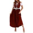 thumbnail image 5 of WTXUE Robes pour Femmes en Liquidation, Col Rond Germany Oktoberfest Robe Rétro pour Femmes Robe Robe de Performance sur Scène Manches Courtes (Rouge, TG), 5 of 5