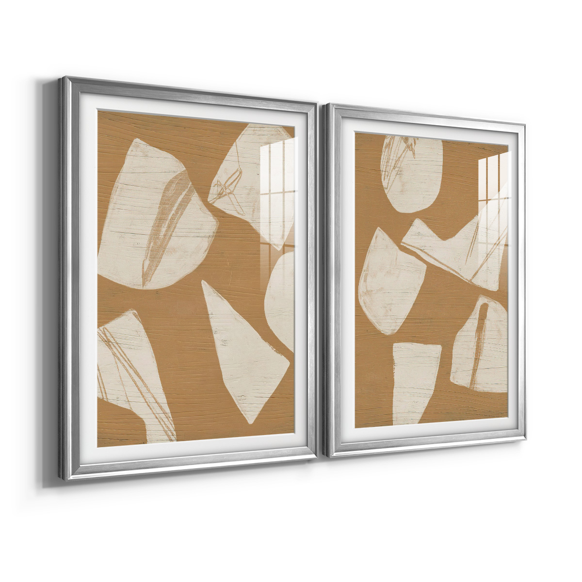 Wexford Home Piecemeal I Premium Framed Print, 18.5" x 24.5" - Ready to Hang, Silver (Set of 2)