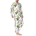 thumbnail image 2 of Salouo Lavender Flowers Print Button-Front Long Sleeve Pajama Set for Men, Soft 2Pjs Men's Long Sleeve Sleepwear-Large, 2 of 7