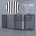 thumbnail image 4 of TRIXIE 4-Panel Foldable Wood Freestanding Pet Gate, Walk Thru Door, Expands to 81.2", Brown, 4 of 7