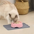 thumbnail image 4 of Dog Food Mat Anti-Slip Bowl Mats for Food and Water, Waterproof Silicone Pet Placemat with High Raised Edges, Non-Slip Puppy Feeding Tray for Small, Medium Large Cats Dogs, Blue, 15.7"x9.5", 4 of 6