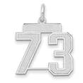 thumbnail image 3 of 14k White Gold WG Medium Satin Number 73 Charm Pendant, 3 of 3