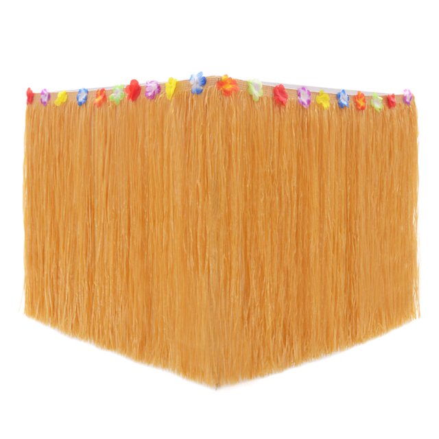 Falda de mesa con flecos de flores, cortina de mesa de Hawaii, fiesta de Luau, cumpleaños, aniversario de verano, decoración de mesa navideña Vogacara HA2151-02