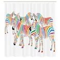 thumbnail image 3 of Ambesonne Funny Shower Curtain, Rainbow Inspired Zebra Motifs, 69"Wx75"L, Multicolor, 3 of 5