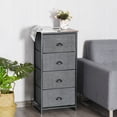 thumbnail image 3 of Gymax Commode à 4 Tiroirs Tour de Rangement Table d'Appoint Présentoir Mobilier pour la Maison Noir, 3 of 7