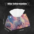 thumbnail image 6 of Lsque Colorful Cloud White Horse Printed Long Tissue Box Cover Holder, Facial Paper Organizer Dispenser,Triangle with Bottom Belt, PVC Leather Decorative Organizer, 6 of 9