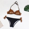 thumbnail image 5 of Gibobby Conjunto de Bañador Sexy Set Brazil Set Beach Up Patchwork Bikini Swimwears Tankinis Set(Marrón,G), 5 of 5