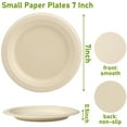 thumbnail image 2 of Small 7-Inch Paper Plates Bulk - AFN1200 Count Compostable Eco-Friendly Recycled Mini Dessert Plates, Disposable Bagasse Natural Brown Biodegradable, 2 of 3