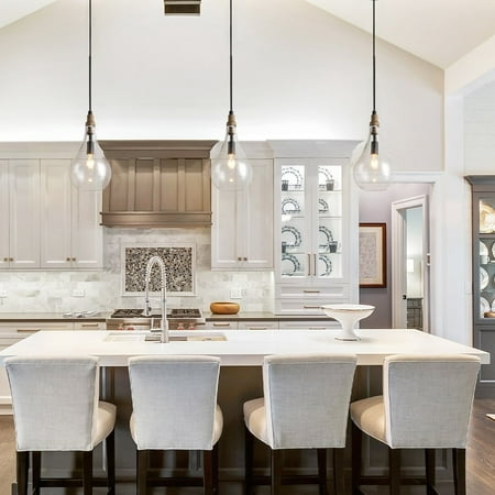 

Luray Farmhouse 1-light Tear Drop Glass Island Pendant Lights for Dining Room - W5.9 x H11.8