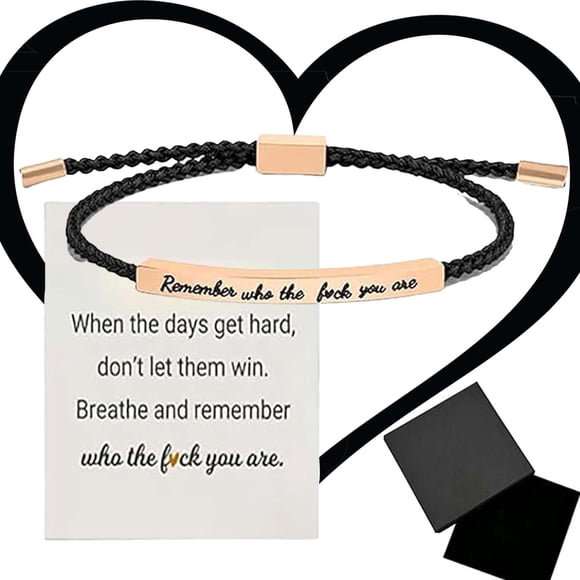 CLIQKWEN Bracelet Motivationnel - Cadeau Inspirant Tressé Ajustable Fait Main pour Femmes & Hommes, Bijou d'Encouragement avec Message Significatif