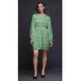 thumbnail image 2 of Bimba Robe Midi à Manches Longues pour Femmes, Coupe Décontractée, Imprimée Feuilles Vertes et Oiseau Flowerpecker - Xxx-Grand, Boutonnée, 2 of 7