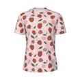 thumbnail image 5 of Wukai Floral Strawberr Print Men's Short-Sleeved Mesh T-Shirt,Quick-Dry Short Sleeve Workout T-Shirt-Medium, 5 of 8