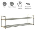 thumbnail image 3 of Somerset Home 2-Tier Shoe Rack for 10 Pairs Sneakers, Heels, Boots (Gray), 3 of 7