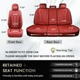 thumbnail image 6 of Coverado Car Seat Covers Full Set, Red Front and Back Auto Seat Protectors, Premium Leather Interior Cushions Universal Fit for Most Cars, SUVs and Trucks, 6 of 9