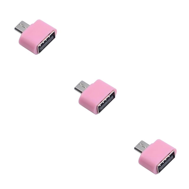 stanreset OTG Adapter USB Phone Tablet Data Sharing Video Music Card Reader Converter Connector Study Smartphone Replacing Pink 3Set